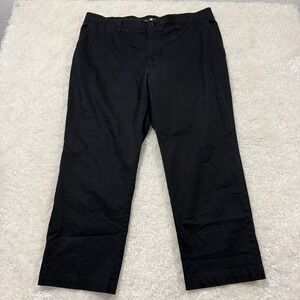 Oak Hill Tech Pant Mens 44x28 Black Straight Fit Stretch Chino Casual Trousers
